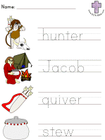 Jacob and Esau Picture Clue Read and Trace worksheets