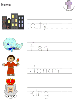 Jonah Picture Clue Read and Trace Worksheets