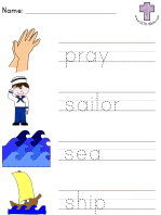 Jonah Picture Clue Read and Trace Worksheets