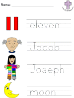 Joseph Picture Clue Read and Trace worksheets