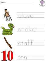 Moses Picture Clue Read and Trace Worksheets