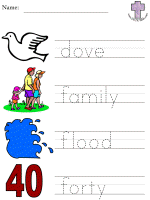 Noah Picture, Clue Read and Trace worksheets