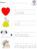 Psalm 23 Picture Clue Read and Trace worksheets