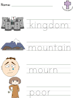 Sermon on the Mount Picture Clue Read and Trace worksheets