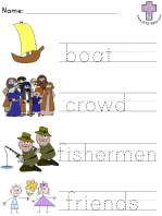 Twelve Disciples Picture Clue - Read and Trace