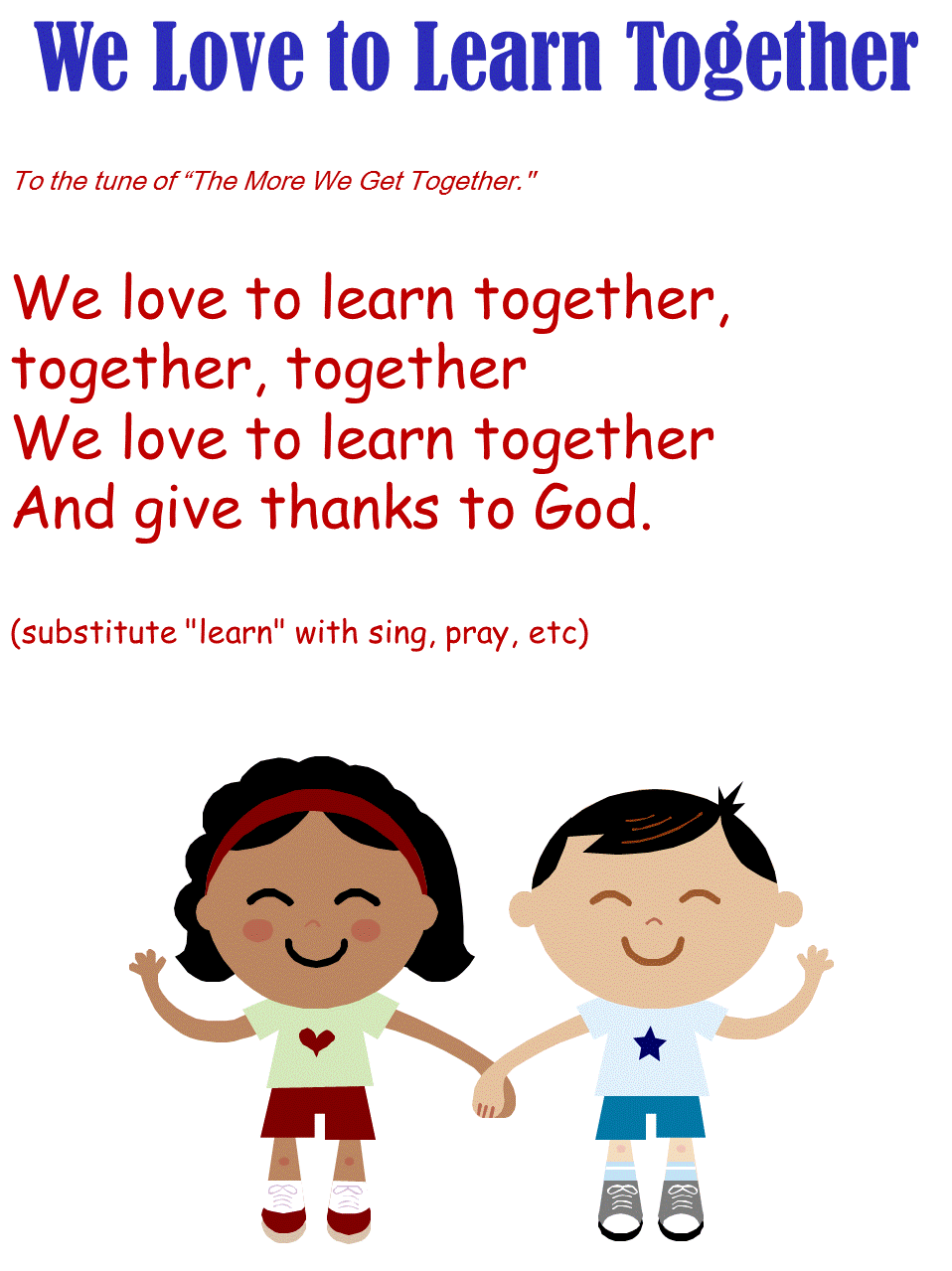 We Love to Learn Together song