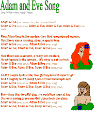 Adam and Eve song 2 with printable template