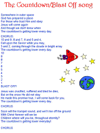 The Countdown/Blast Off printable song templates for kids