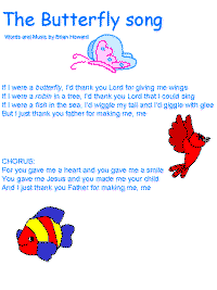 Butterfly printable song templates for kids