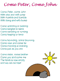 Come Peter, Come John with printable template