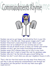 Commandments Rhyme with printable template