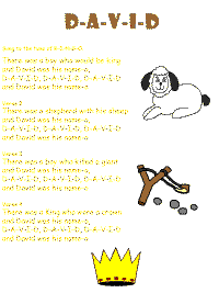 David printable song templates for kids