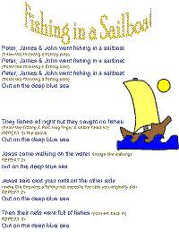 Fishing in a Sailboat with printable template