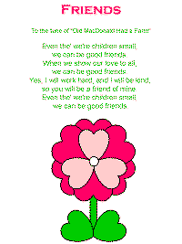 Friends printable song templates for kids