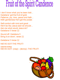 Fruit of the Spirit cadence with printable template