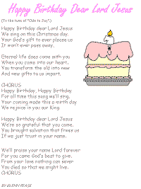 Happy Birthday Dear Lord Jesus with printable template