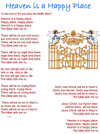 Heaven is a Happy place printable song templates for kids