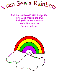 I Can see a Rainbow printable song templates for kids