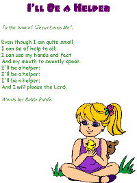 I'll Be a Helper printable song templates for kids