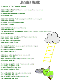 Jacob's Walk printable song templates for kids