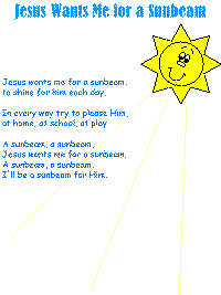 Jesus Wants Me For a Sunbeam with printable template