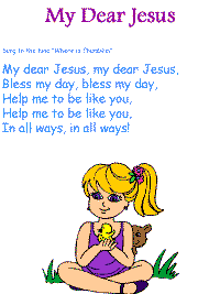 My Dear Jesus printable song templates for kids