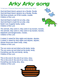 Arky Arky printable song templates for kids