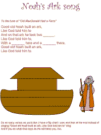 Noah's Ark printable song templates for kids