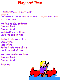 Play and Rest printable song templates for kids