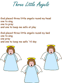 Three Little Angels printable song templates for kids