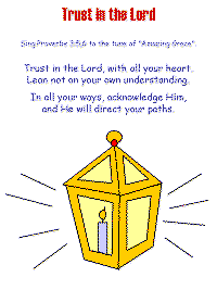 Trust in the Lord printable song templates for kids