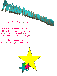 Twinkle Twinkle Great big star with printable template
