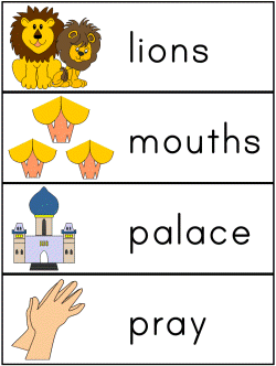 Daniel and the Lions Word Wall words