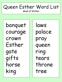 esther word list