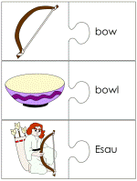 Jacob and Esau word match worksheets