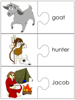 Jacob and Esau word match worksheets