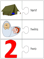 Jacob and Esau word match worksheets