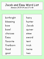Jacob and Esau Word Lists worksheets
