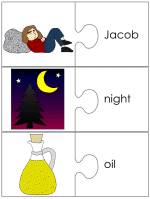 Jacob's Dream or Jacob's Ladder word match worksheets