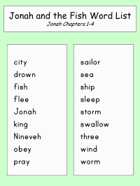 Jonah Word List