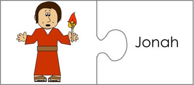 Jonah and the Big Fish Word Match Worksheets