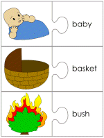 Moses word match worksheets