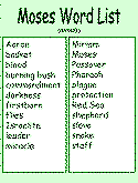 Moses word list