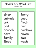 Noah word list