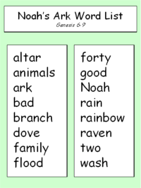 noah's ark word list