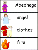 Shadrach Meshach and Abednego Word Wall words