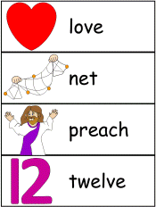 Twelve Disciples word wall worksheets