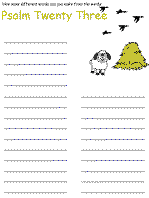 Psalm 23 word mining sheets